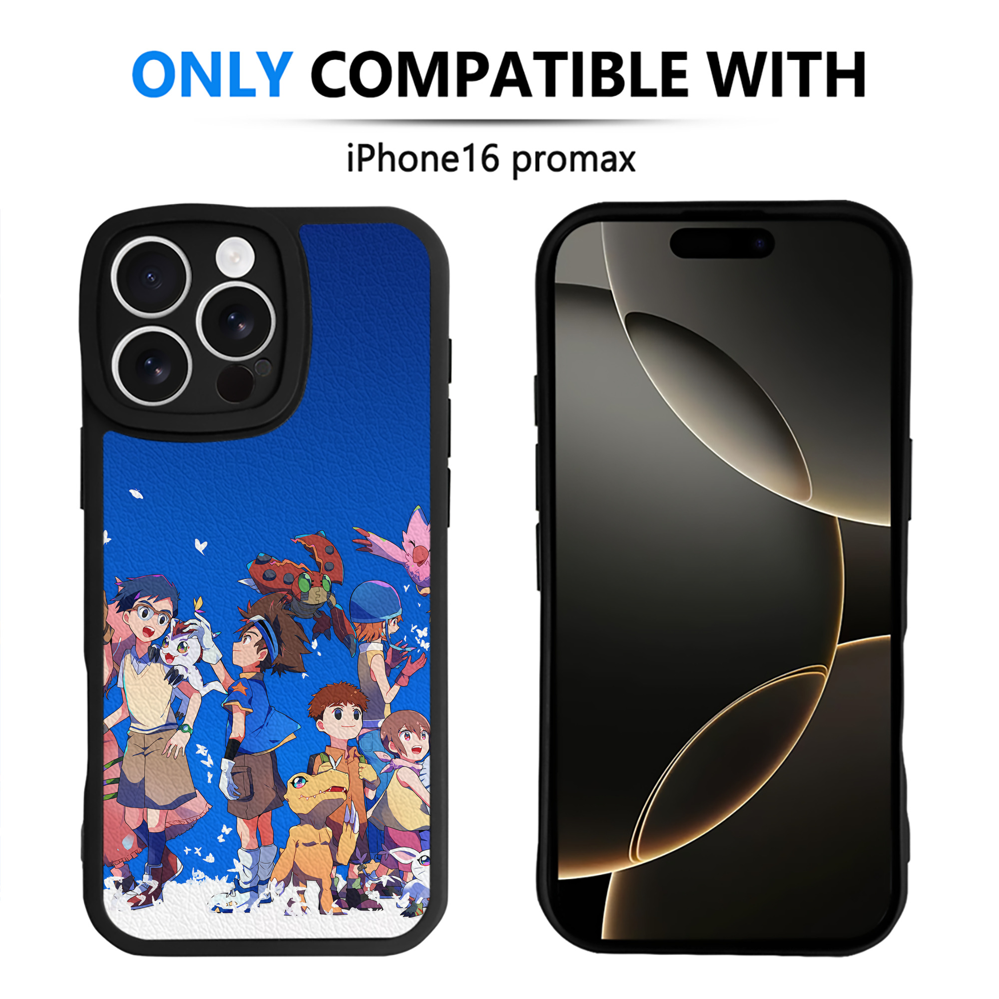 （画像用） Digimon デジタルモンスター/デジモン 【iPhone 16シリーズ対応】シリコンスマホケース（レザー調） 材質：シリコン